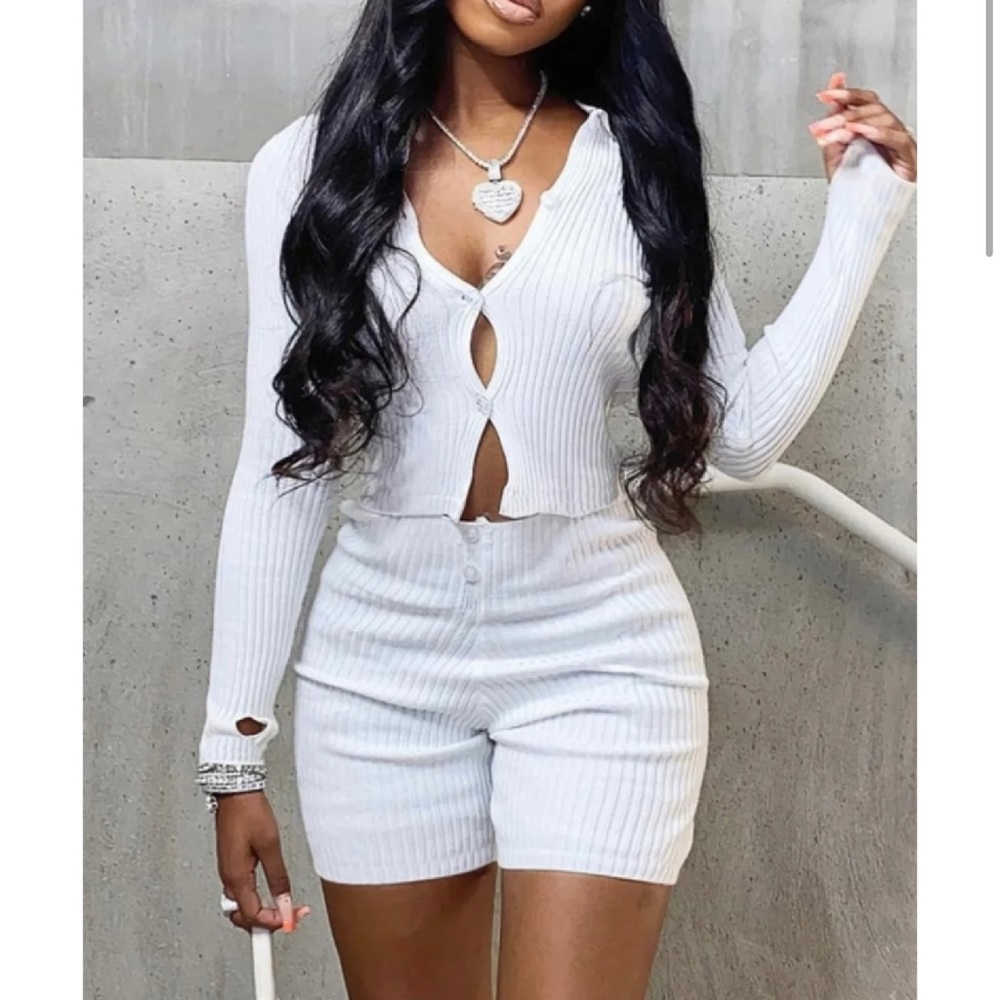 White shorts set